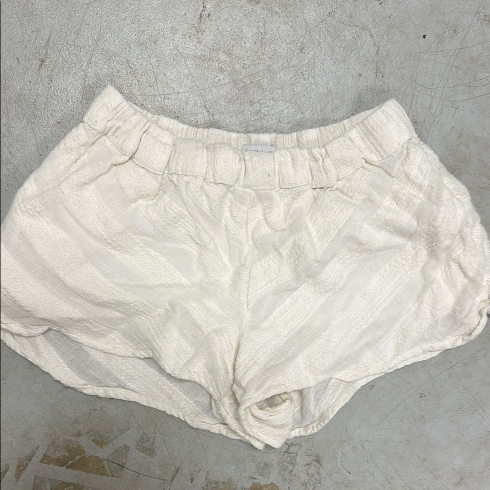 O'Neill Cream Off White Lounge Shorts Elastic Waist - Size Medium